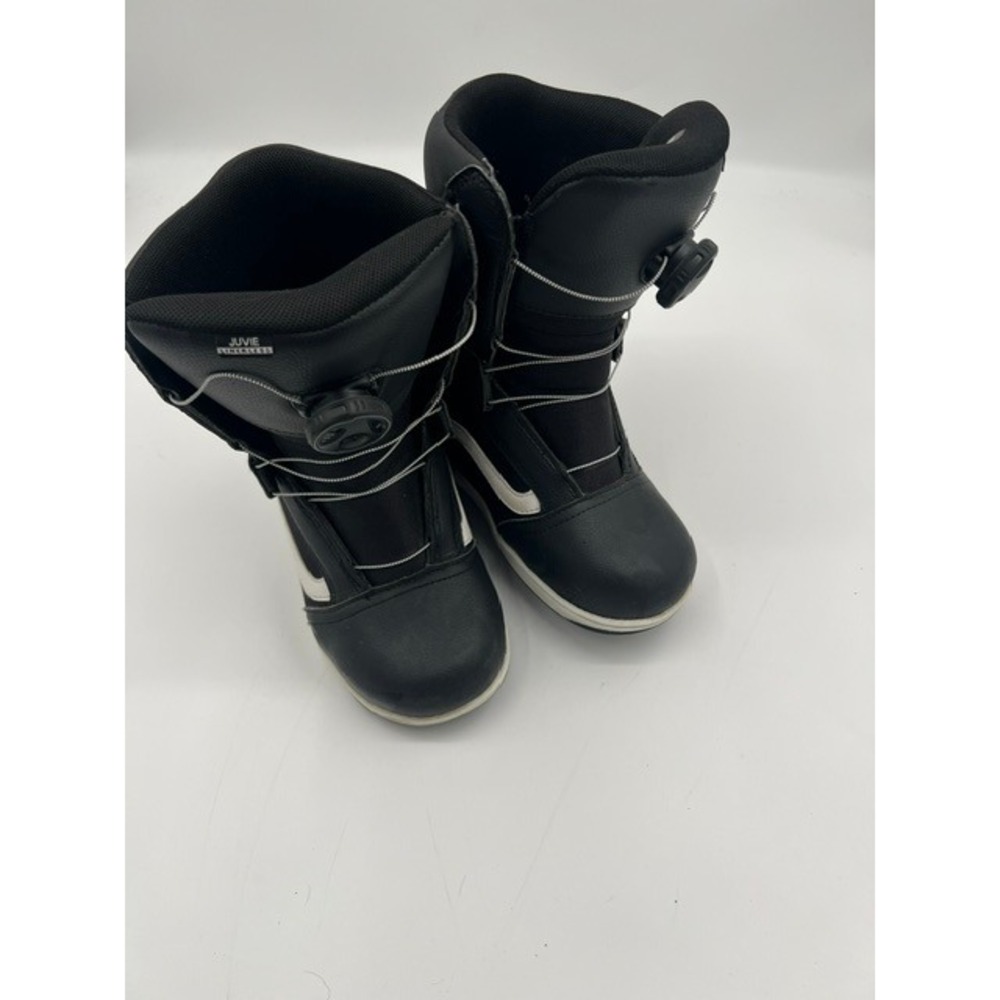 Vans Juvie Linerless Youth Snowboard Boots Black White BOA Size 3 Kids YT